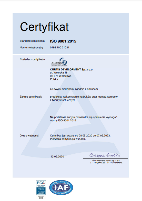 ceryfikat ISO 9001:2015
